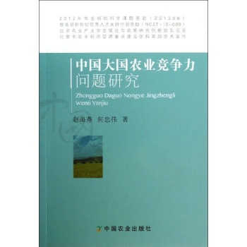 中国大国农业竞争力问题研究